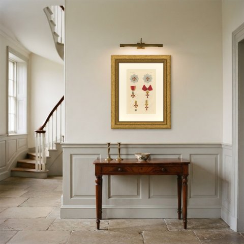 Papal States, Order of Saint Gregory the Great, Plate XXVIII, 1844, shown framed in a room